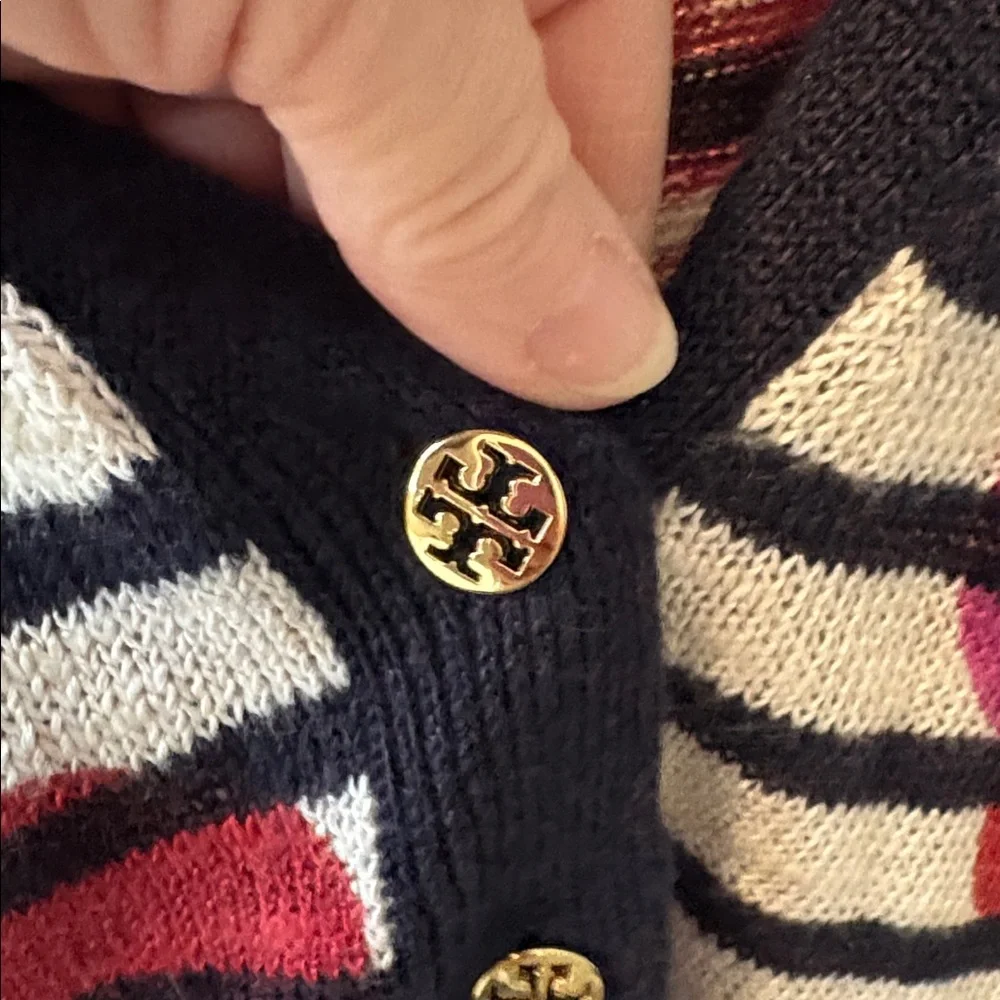 NWT Tory Burch Lorena Linen Blend Cardigan- Size Large - Picture 5 of 7